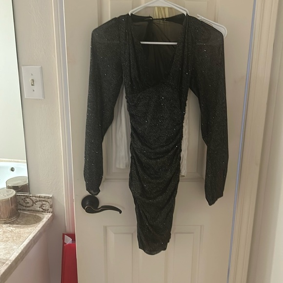 Black/Silver Formal Mini Dress - Picture 1 of 3